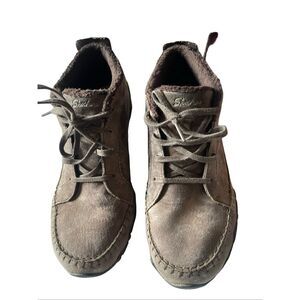 Skechers Womens Chocolate Relaxed Fit Bikers Lineage Suede Ankle Boots Size 8.5